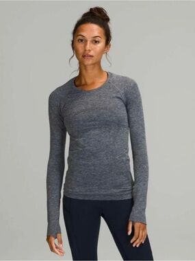 Lululemon Swiftly Tech Long Sleeve Shirt 2.0 Slate White Heathered Gray Size 6